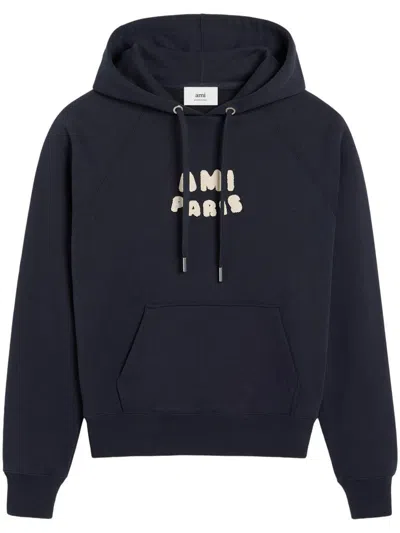 AMI ALEXANDRE MATTIUSSI AMI PARIS LOGO-PRINT HOODIE