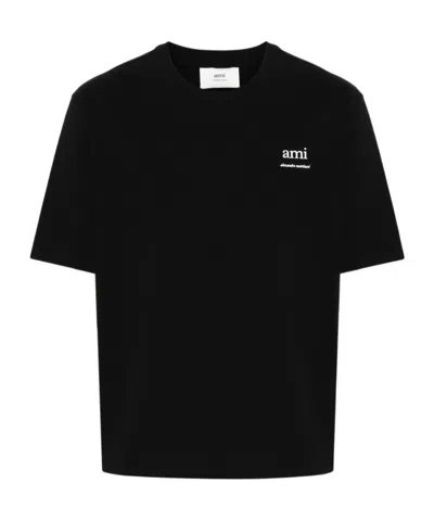 ami alexandre mattiussi ブラック Tシャツ M Ami Alexandre Mattiussi Ami Logo-print Organic Cotton T-shirt In