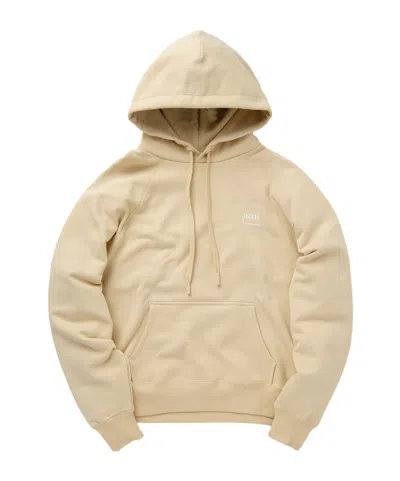 Ami Alexandre Mattiussi Ami Paris Logo-printed Drawstring Hoodie In Nude