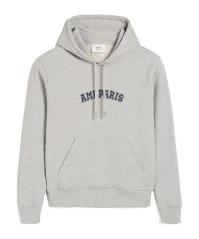 AMI ALEXANDRE MATTIUSSI AMI PARIS LOGO-PRINTED DRAWSTRING HOODIE