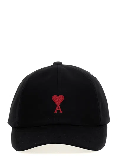 Ami Alexandre Mattiussi Ami Paris Logo-embroidered Cotton Baseball Cap In Black