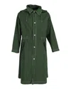 Ami Alexandre Mattiussi Ami Paris Long Hooded Windbreaker In Dark Green Polyamide In Green