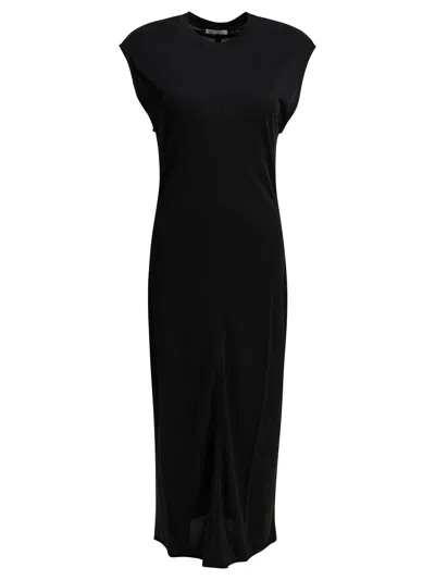 Ami Alexandre Mattiussi Sleeveless Midi Sheath Dress Crew Neckline In Black