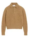 Ami Alexandre Mattiussi Ami Paris Long Sleeve Ami Polo In Brown