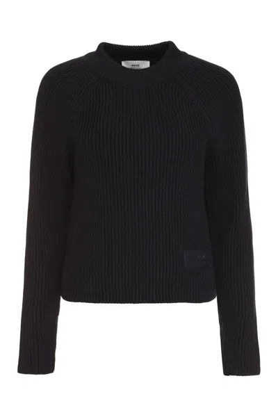 Ami Alexandre Mattiussi Ami Paris Long Sleeve Crew-neck Jumper In Blue