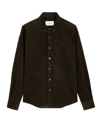 Ami Alexandre Mattiussi Ami Paris Long-sleeved Buttoned Shirt In Black