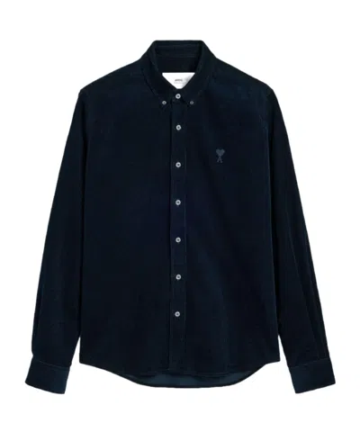 Ami Alexandre Mattiussi Ami Paris Long-sleeved Buttoned Shirt In Black