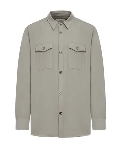 Ami Alexandre Mattiussi Ami Paris Long Sleeved Buttoned Shirt In Gray