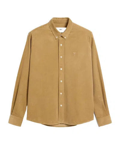 Ami Alexandre Mattiussi Ami Paris Long-sleeved Buttoned Shirt In Nude