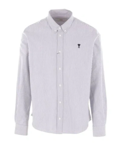 AMI ALEXANDRE MATTIUSSI AMI PARIS LONG-SLEEVED STRIPED SHIRT