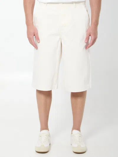Ami Alexandre Mattiussi Ami Paris Loose Twill Bermuda Shorts In White