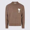 Ami Alexandre Mattiussi Brown Alpaca Ami De Coeur Crewneck Sweater Brown In Brown