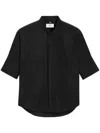 Ami Alexandre Mattiussi Oversize Shirt With Mao Collar Black Unisex In Black