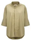 Ami Alexandre Mattiussi Ami Button-up Curved Hem Shirt In Green