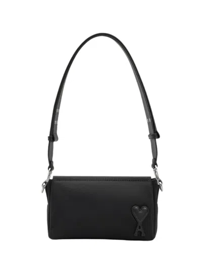 Ami Alexandre Mattiussi Ami Paris Marcel Nylon Shoulder Bag In Black