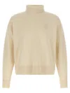 Ami Alexandre Mattiussi Turtleneck Sweater Featuring Long Sleeves And Ribbed Edges In Neutral