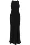 Ami Alexandre Mattiussi Ami Paris Maxi Crepe Dress With Bias Cuts In Black