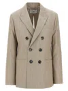 Ami Alexandre Mattiussi Beige Wool Back Slit Double Breasted Jacket Beige In Beige