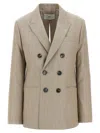 Ami Alexandre Mattiussi Beige Wool Back Slit Double Breasted Jacket Beige In Beige