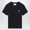 Ami Alexandre Mattiussi Ami Paris Midnight Blue Ami De Coeur Cropped T-shirt Women