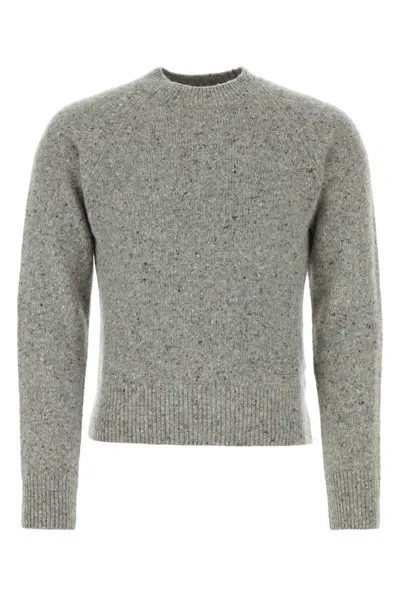 Ami Alexandre Mattiussi Ami Paris Melange Grey Wool Blend Sweater