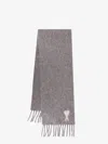 Ami Alexandre Mattiussi Ami Paris Men Alpaca Blend Scarf In Gray