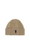 Ami Alexandre Mattiussi Ami Paris Men Ami De Coeur Beanie Hat In Brown