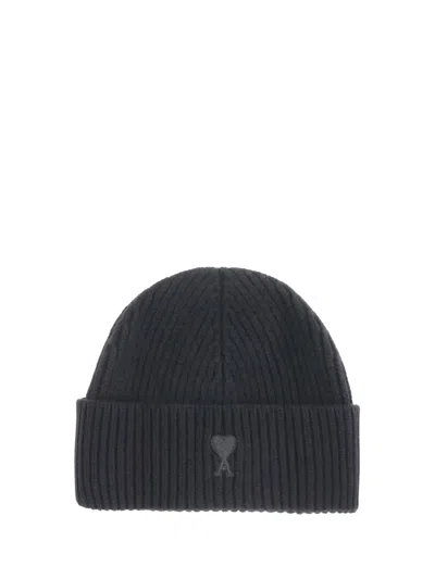Ami Alexandre Mattiussi Ami Paris Men Ami De Coeur Beanie Hat In Gray