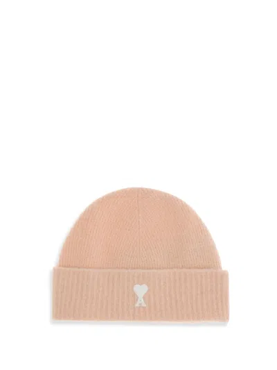 Ami Alexandre Mattiussi Ami Paris Men Ami De Coeur Beanie Hat In Pink