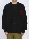 Ami Alexandre Mattiussi Ami Paris Ami Paris De Coeur Wool Cardigan In Black