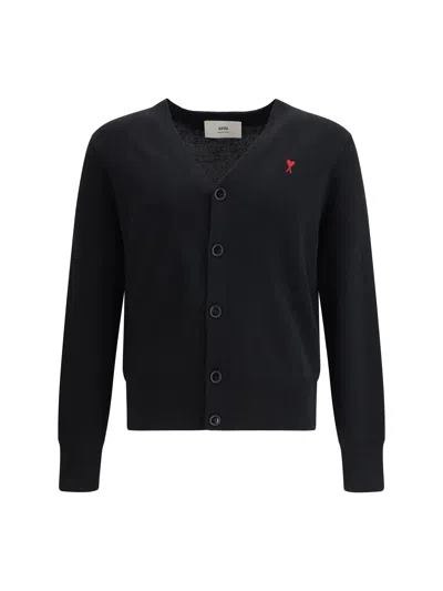 Ami Alexandre Mattiussi Ami Paris Men Ami De Coeur Cardigan In Black