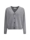 Ami Alexandre Mattiussi Ami Paris Men Wool And Cashmere Cardigan In Gray