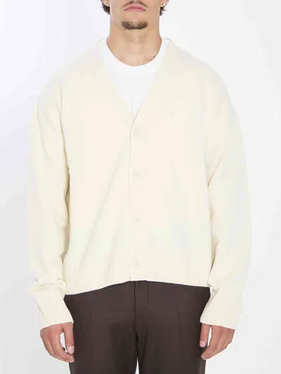 Ami Alexandre Mattiussi Ami Paris Men Ami De Coeur Cardigan In White