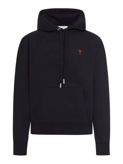 Ami Alexandre Mattiussi Ami Paris Classic Ami De Coeur Hoodie In Black