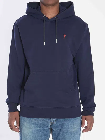 Ami Alexandre Mattiussi Ami Paris Men Ami De Coeur Hoodie In Blue