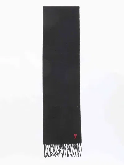 Ami Alexandre Mattiussi Ami Paris Men Ami De Coeur Scarf In Black