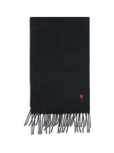 Ami Alexandre Mattiussi Ami Paris Men Ami De Coeur Scarf In Black