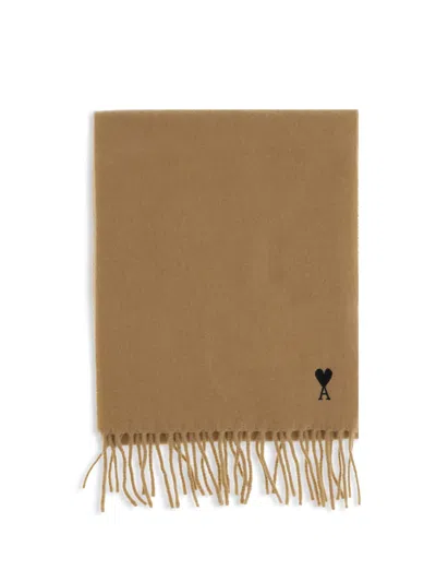 Ami Alexandre Mattiussi Ami Paris Men Ami De Coeur Scarf In Brown