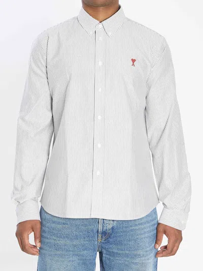 Ami Alexandre Mattiussi Ami Paris Men Ami De Coeur Shirt In White