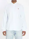 Ami Alexandre Mattiussi Adc Button-down Collar Logo-embroidered Striped Cotton Oxford Shirt In White