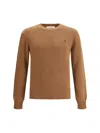 Ami Alexandre Mattiussi Ami De Coeur Sweater In Extrafine Wool And Silk In Brown