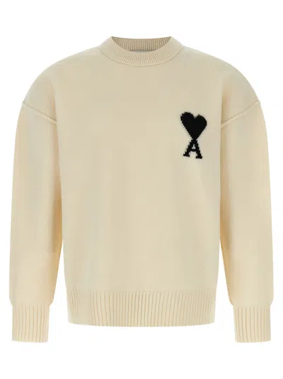 Ami Alexandre Mattiussi Ami Paris Men 'ami De Coeur' Sweater In Neutral