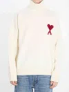 Ami Alexandre Mattiussi Ami Paris Turtleneck Sweater Ami De Coeur White Men In Animal Print