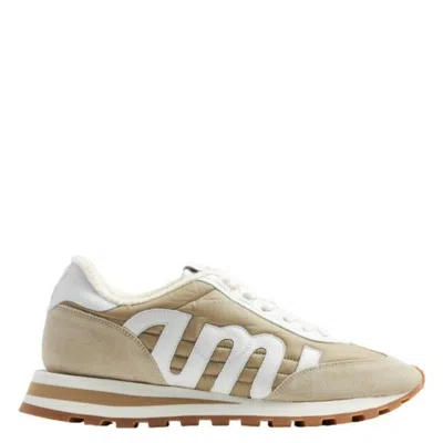 Ami Alexandre Mattiussi Logo-patch Panelled Sneakers In Pink