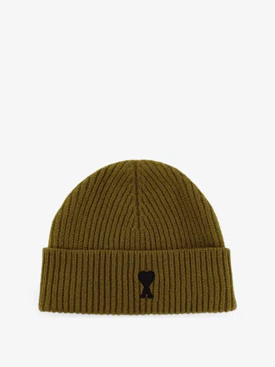 Ami Alexandre Mattiussi Ami Paris Men Beanie Wool Hat In Green
