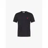 Ami Alexandre Mattiussi Logo-embroidered Organic Cotton-jersey T-shirt In Black