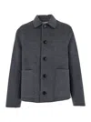 Ami Alexandre Mattiussi Grey Jacket With Classic Lapels And Button Closure In Wool Man In Gray