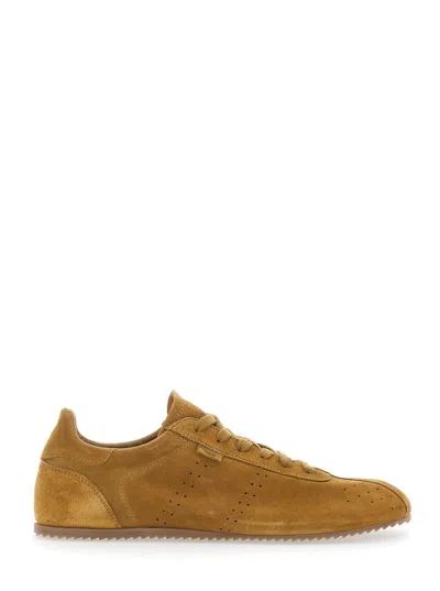 Ami Alexandre Mattiussi Ami Paris Men Brown Sneakers With Perforated Design And Embossed Logo On The Back In Suede Man In Multi
