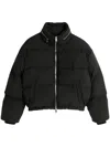 Ami Alexandre Mattiussi Boxy Black Puffer Jacket With High Collar And Plush Interior In Black