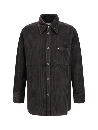 Ami Alexandre Mattiussi Ami Paris Men Corduroy Velvet Overshirt In Brown